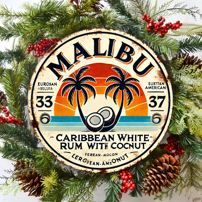 Brass Weight Plate - Vintage Malibu Rum Hindistan Cevizi Alüminyum