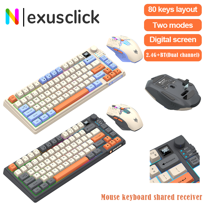 Gaming Keyboard Extension - Premium Çift Modlu 2.4G+Bluetooth Klavye Mouse