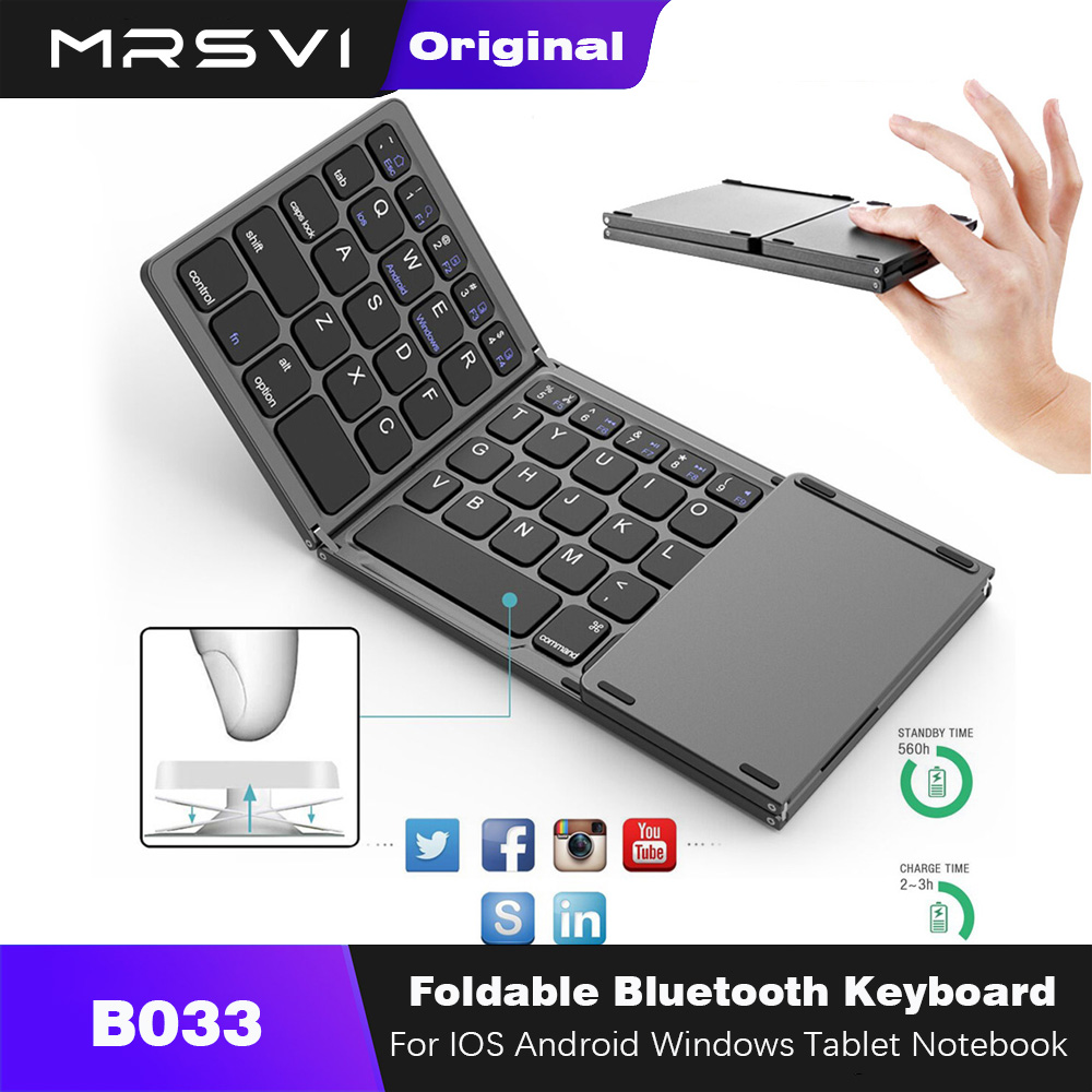 Gaming Keyboard Budget - MRSVI Katlanabilir Bluetooth Klavye Dokunmatik Yüzeyli