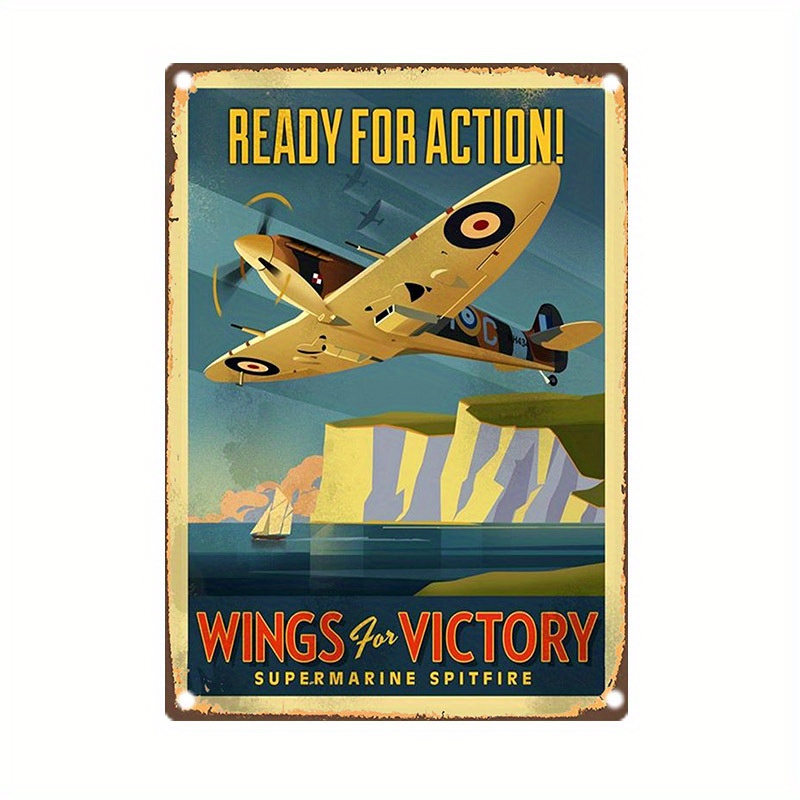 Brass Weight Plate - Vintage Supermarine Spitfire Metal Tabela, -