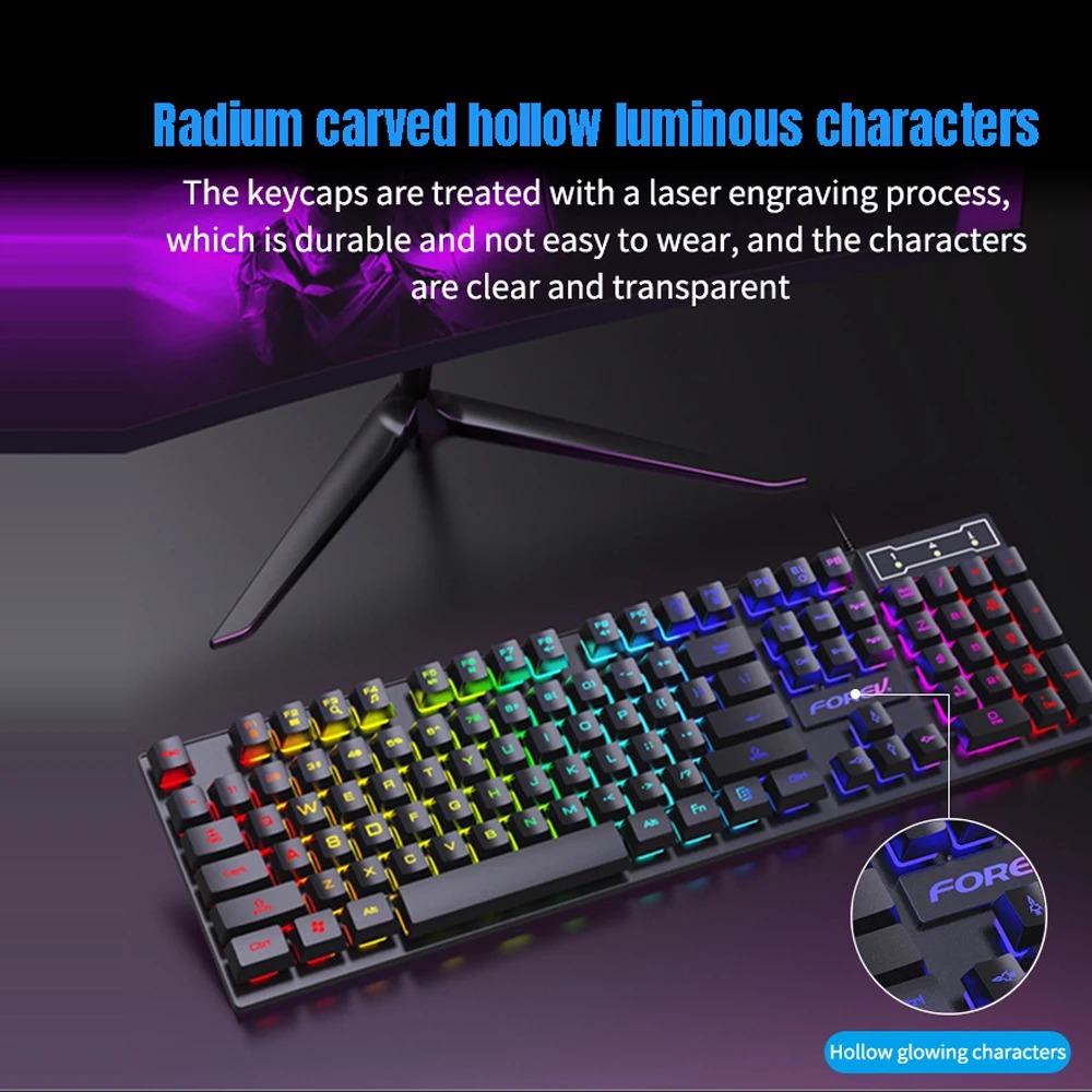 104 Tuşlu Kablolu Klavye RGB R - Gaming Keyboard Budget incelemesi ve fiyatı
