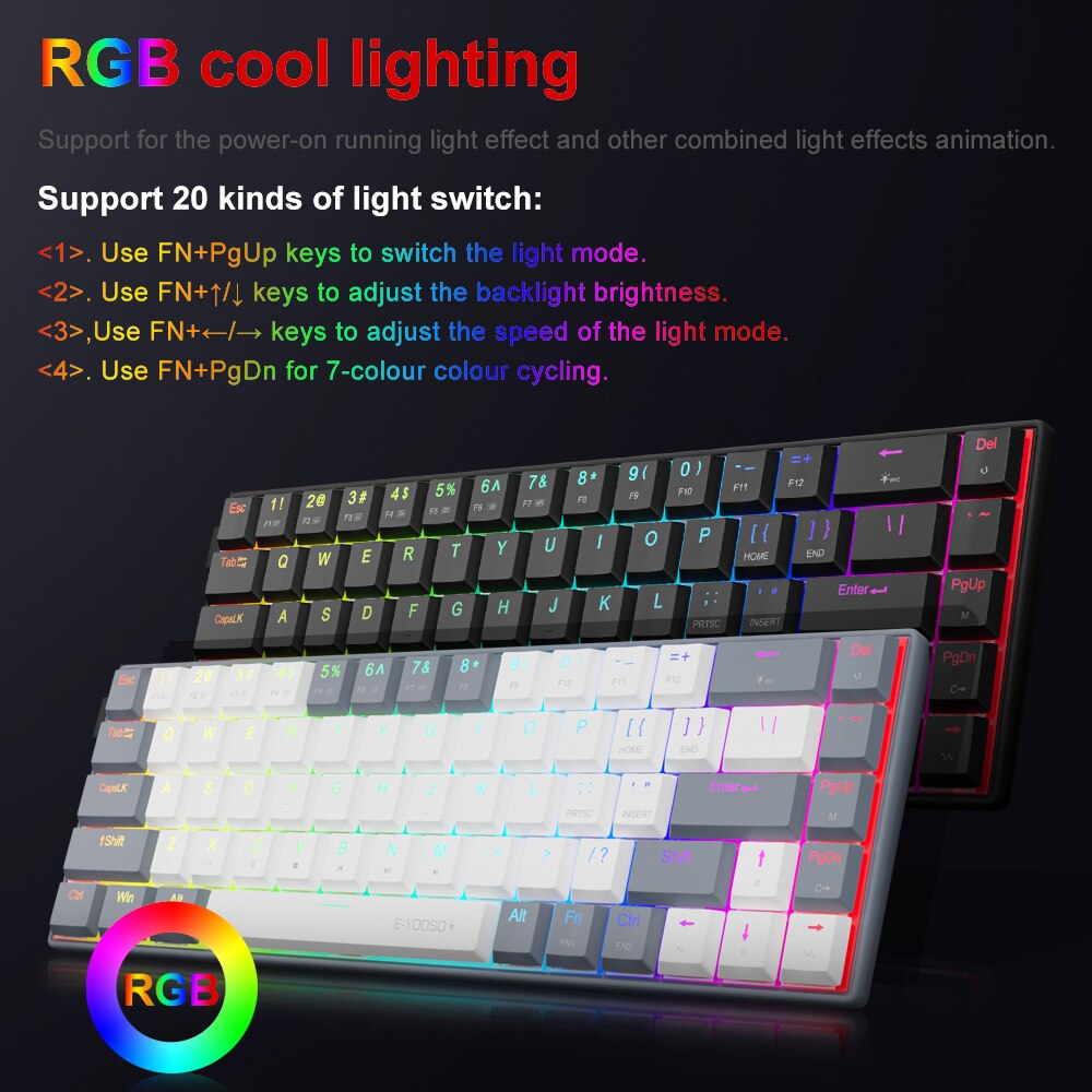 E-YOOSO A68 RGB Mini Ince USB  - Gaming Keyboard Mobile incelemesi ve fiyatı