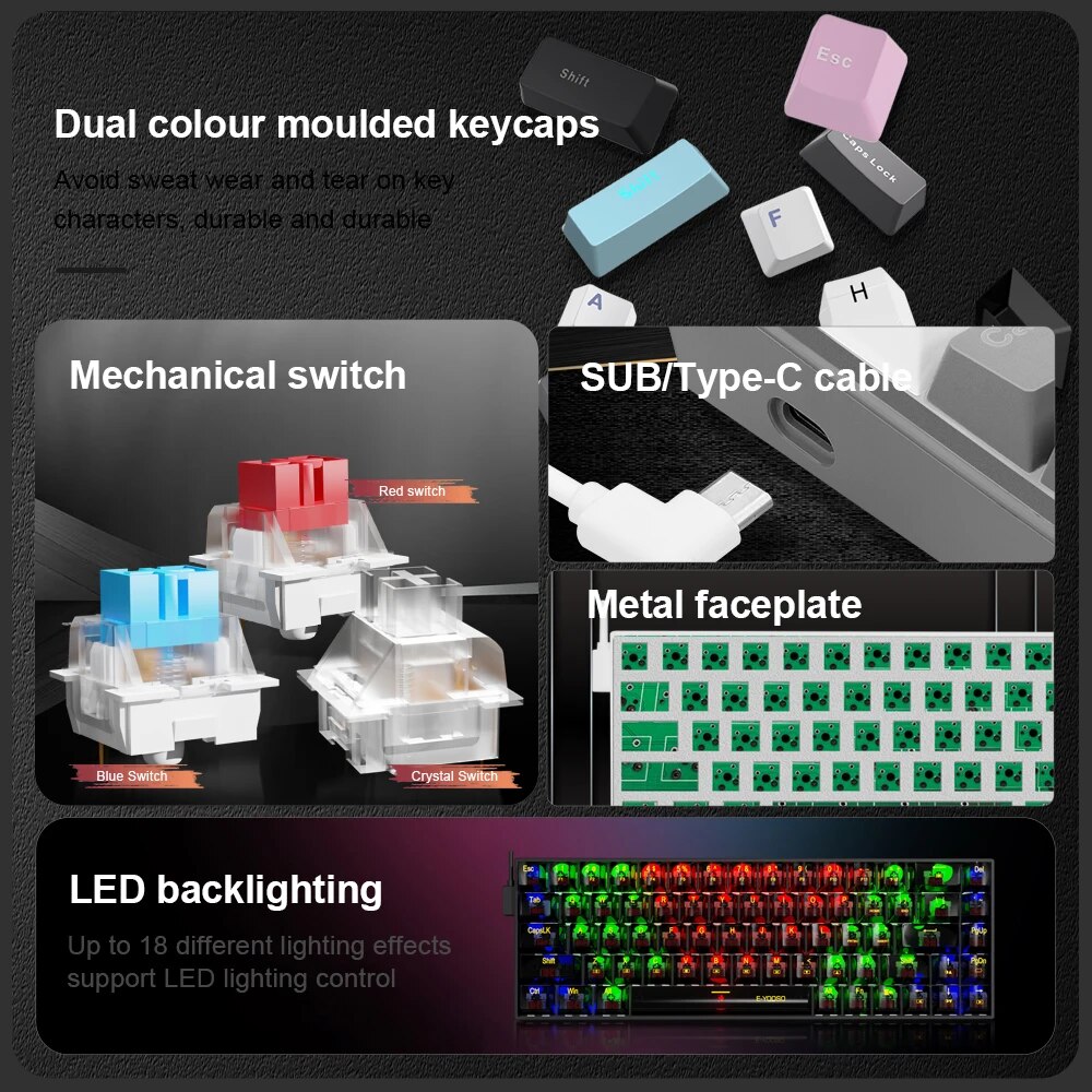 E-YOOSO Z686 USB Mini ince mek - Gaming Keyboard Mobile incelemesi ve fiyatı