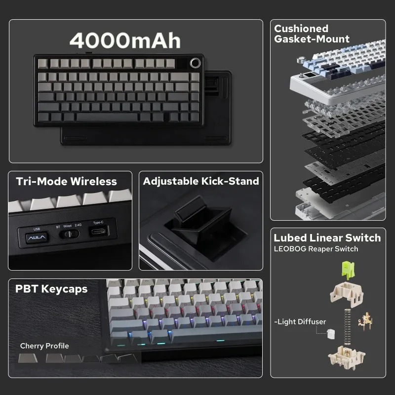 AULA F75 Max Mekanik Klavye %7 - Gaming Keyboard Mechanical incelemesi ve fiyatı
