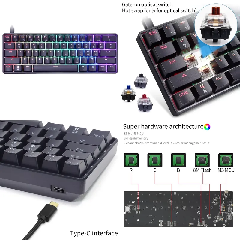 Dropshipping Skyloong Gk61 Sk6 - Gaming Keyboard Mechanical incelemesi ve fiyatı