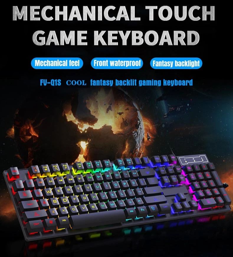 RGB Kablolu Mekanik Klavye 104 - Gaming Keyboard Budget incelemesi ve fiyatı